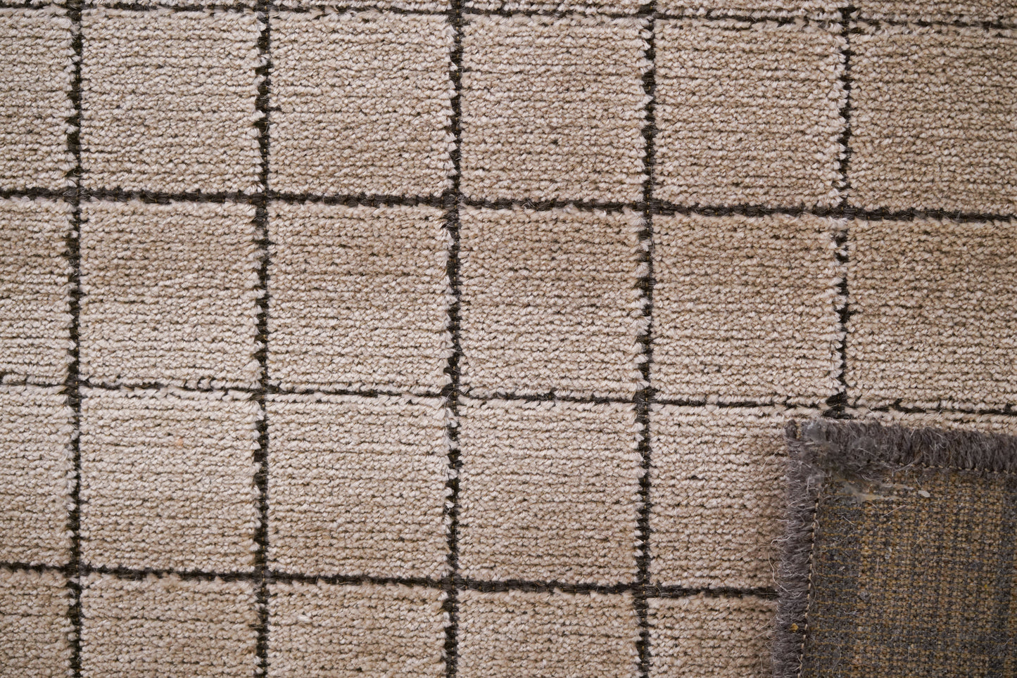 שטיח צמר ויסקוזה אפור וחום גרייג׳ דגם Ann