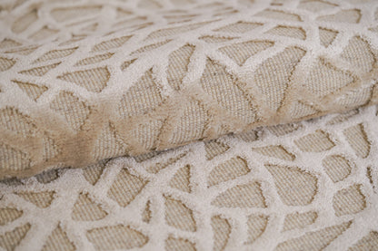 שטיח צמר ויסקוזה שמנת ולבן פנינה דגם Emma