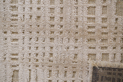 שטיח צמר ויסקוזה שמנת ולבן פנינה דגם Sharon