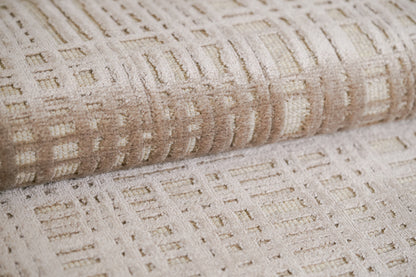 שטיח צמר ויסקוזה שמנת וחום גרייג׳ דגם Sharon