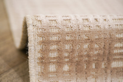 שטיח צמר ויסקוזה שמנת וחום גרייג׳ דגם Sharon