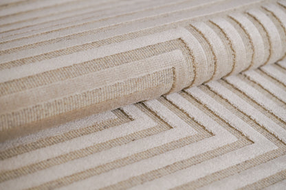 שטיח צמר ויסקוזה שמנת ולבן פנינה דגם Reut