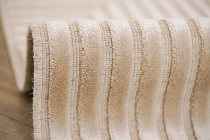 שטיח צמר ויסקוזה שמנת ולבן פנינה דגם Reut