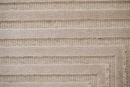 שטיח צמר ויסקוזה שמנת ולבן פנינה דגם Reut