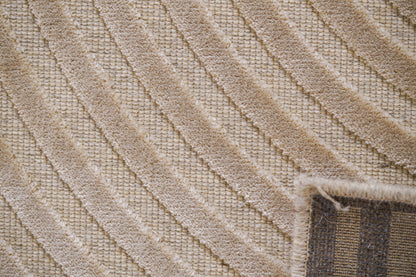 שטיח צמר ויסקוזה שמנת ולבן פנינה דגם Roni