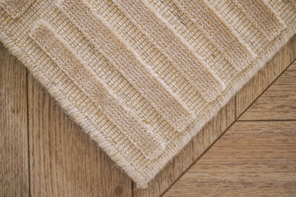 שטיח צמר ויסקוזה שמנת ולבן פנינה דגם Roni