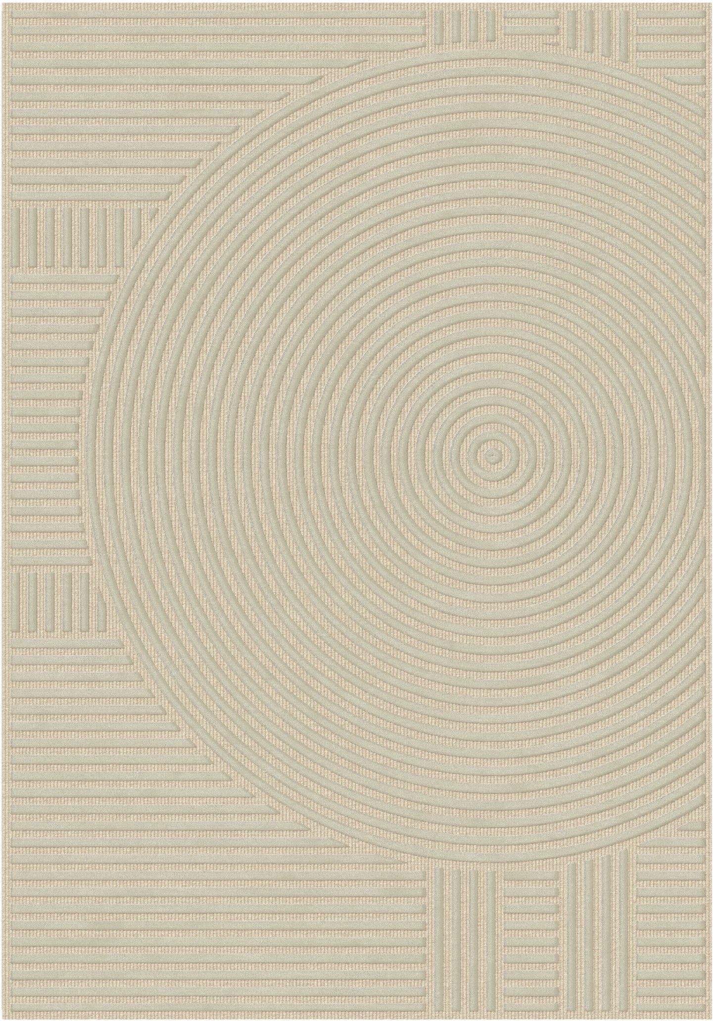 שטיח צמר ויסקוזה שמנת ולבן פנינה דגם Roni