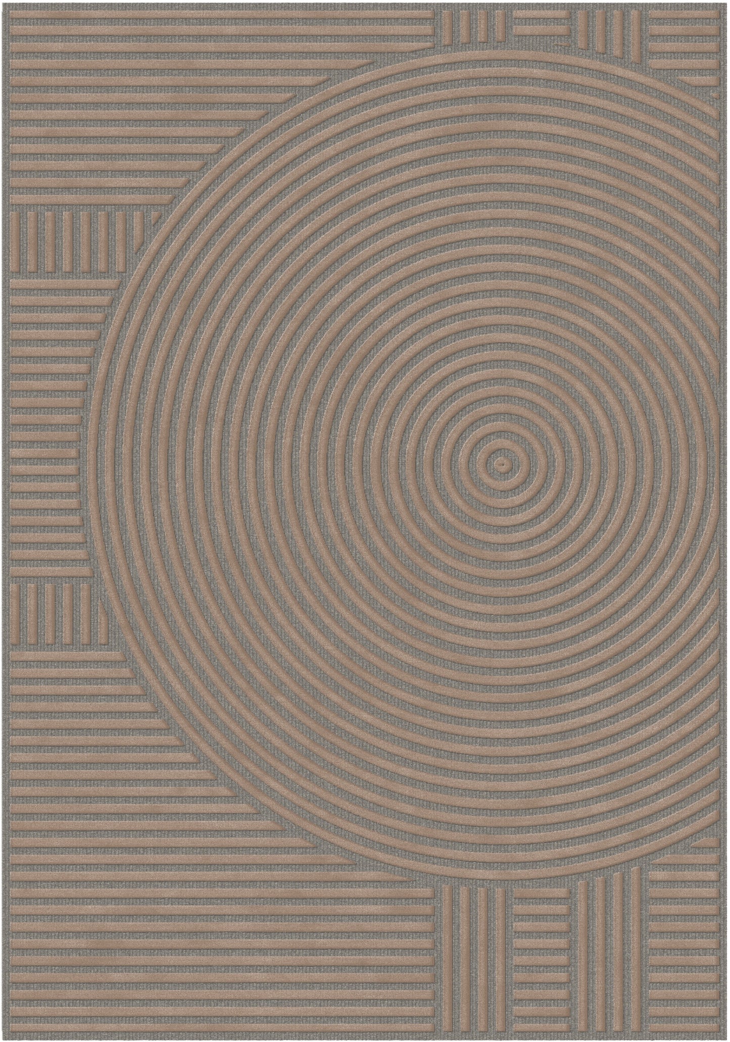 שטיח צמר ויסקוזה אפור וזהב מוברש דגם Roni