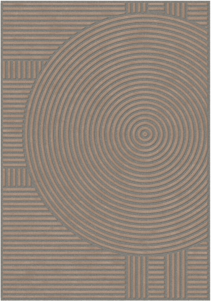 שטיח צמר ויסקוזה אפור וזהב מוברש דגם Roni