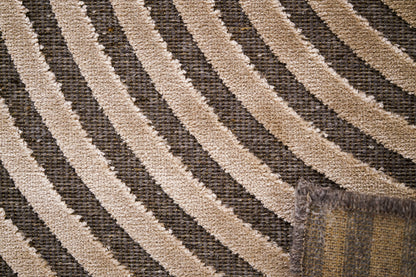 שטיח צמר ויסקוזה אפור וזהב מוברש דגם Roni