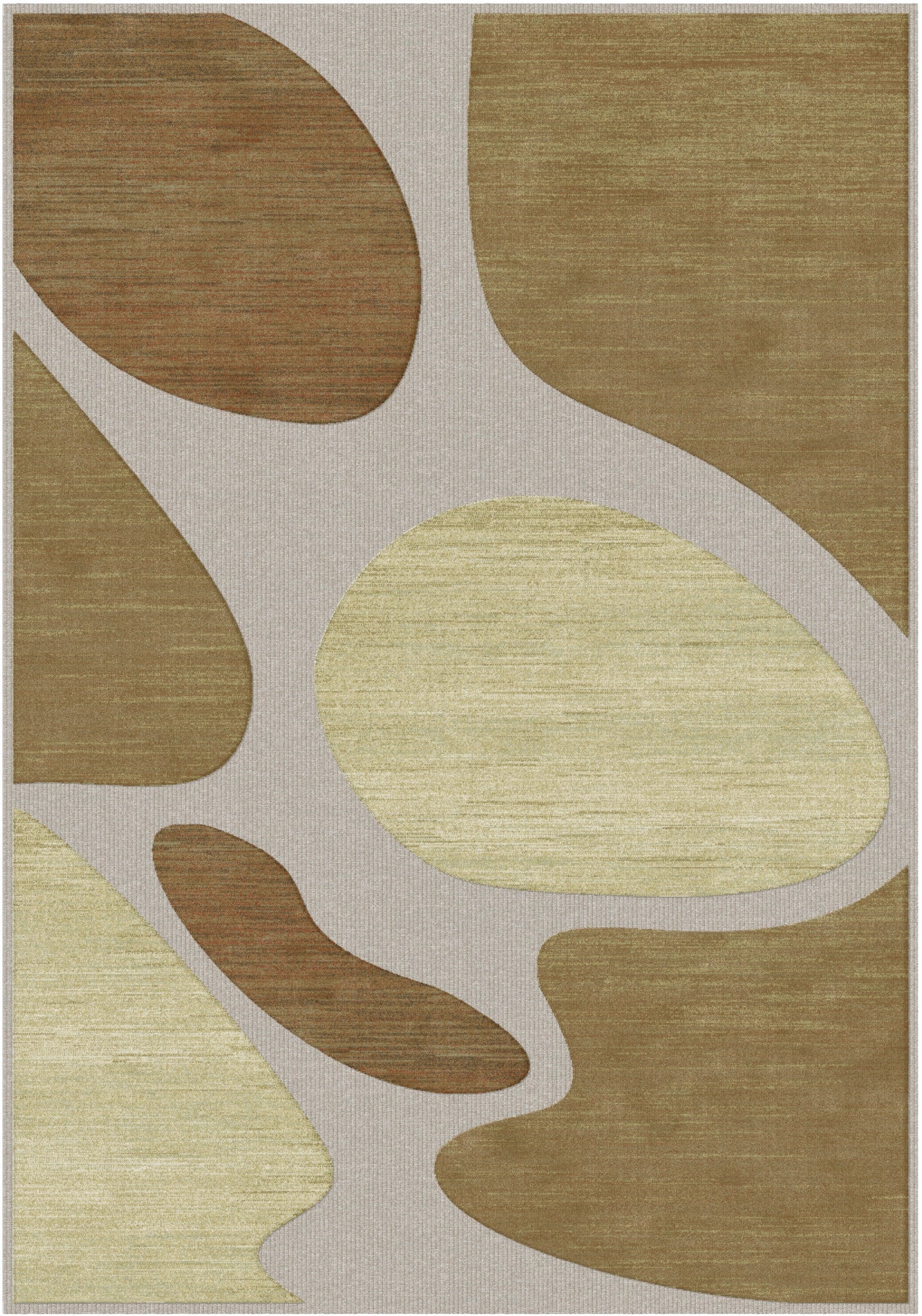 שטיח צמר ויסקוזה בז' וחום קפה דגם Samantha