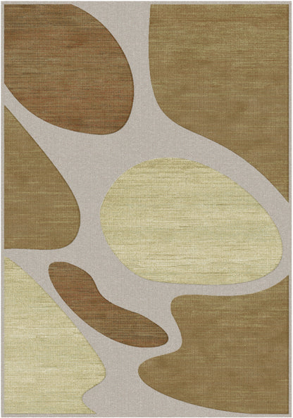 שטיח צמר ויסקוזה בז' וחום קפה דגם Samantha