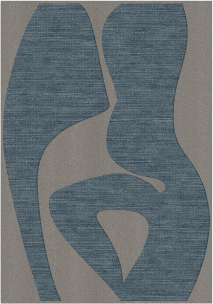 שטיח צמר ויסקוזה אפור ואפור מטאלי דגם Rotem