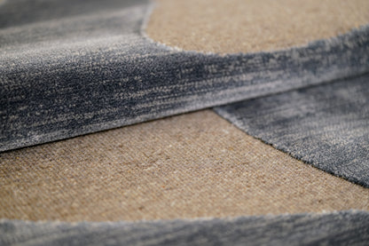 שטיח צמר ויסקוזה אפור ואפור מטאלי דגם Rotem