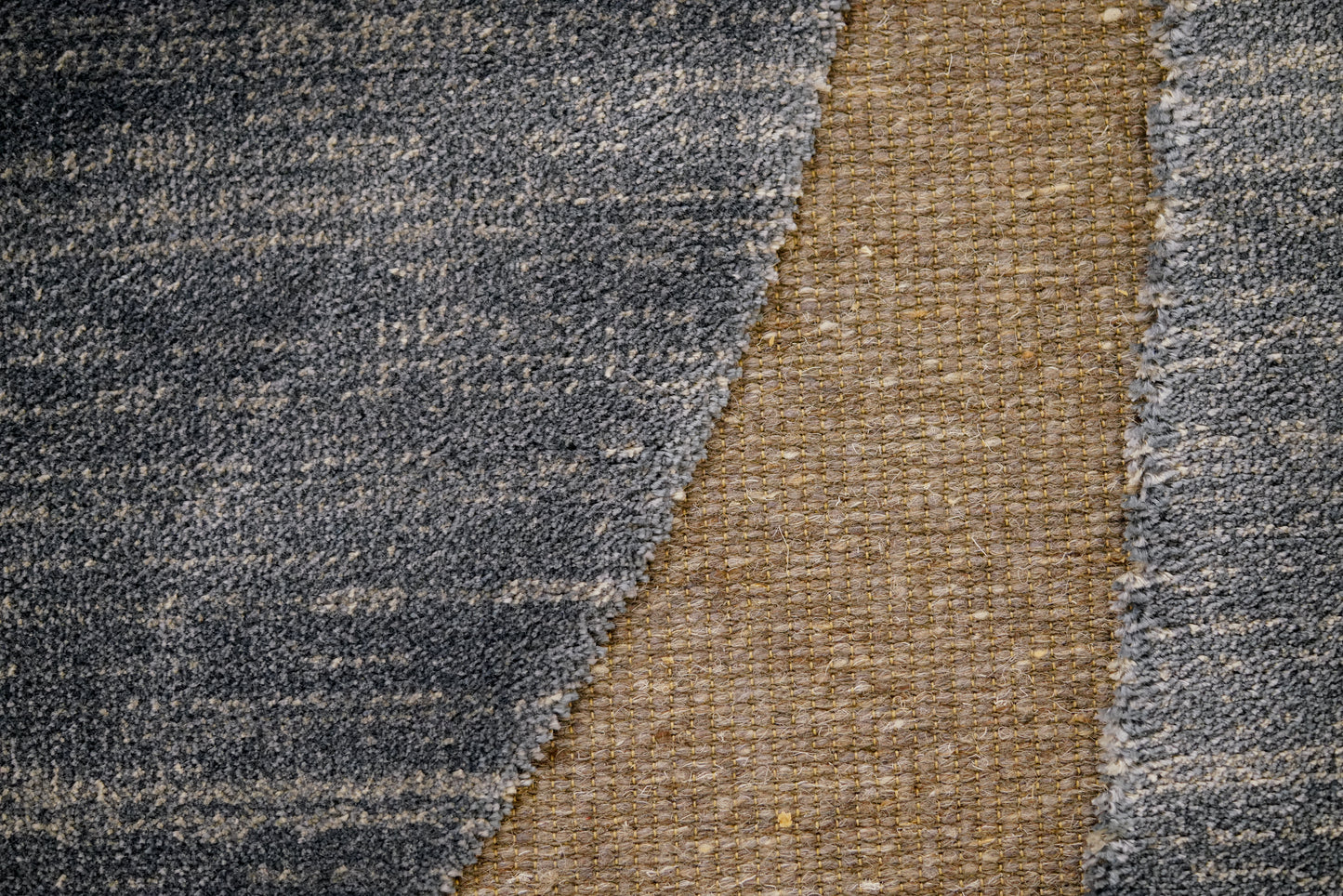 שטיח צמר ויסקוזה אפור ואפור מטאלי דגם Rotem