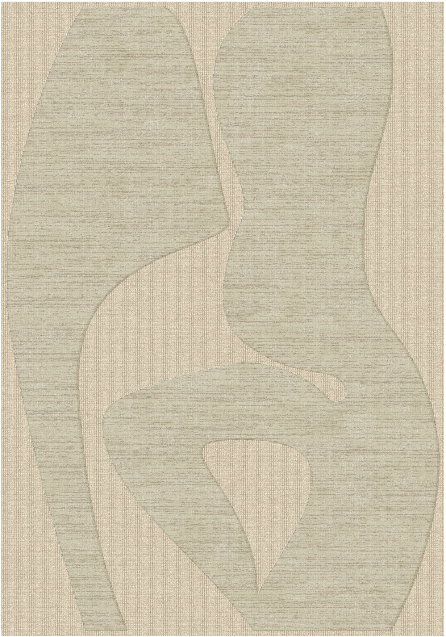 שטיח צמר ויסקוזה שמנת וחום גרייג׳ דגם Rotem