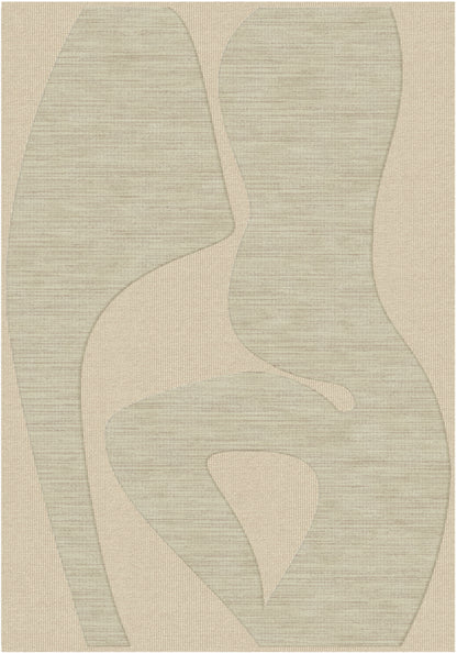 שטיח צמר ויסקוזה שמנת וחום גרייג׳ דגם Rotem