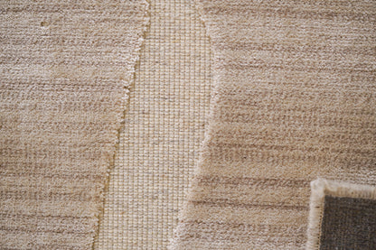 שטיח צמר ויסקוזה שמנת וחום גרייג׳ דגם Rotem