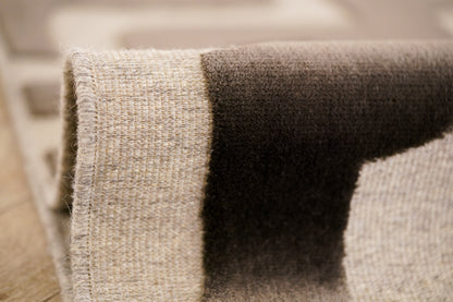 שטיח צמר ויסקוזה שמנת ושחור משי דגם Sophie