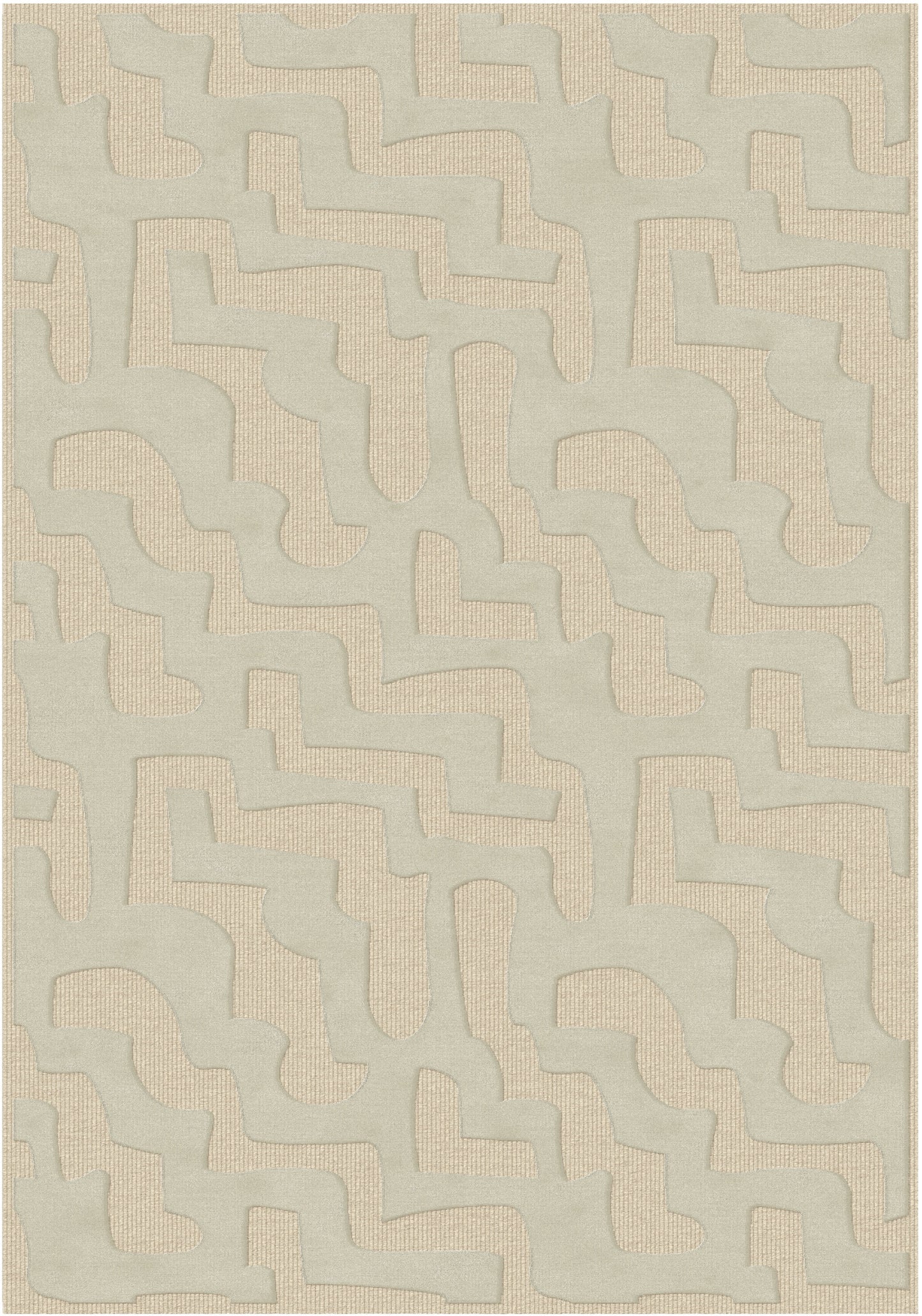 שטיח צמר ויסקוזה שמנת ולבן פנינה דגם Sophie