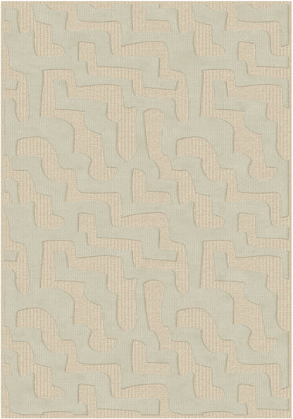 שטיח צמר ויסקוזה שמנת ולבן פנינה דגם Sophie