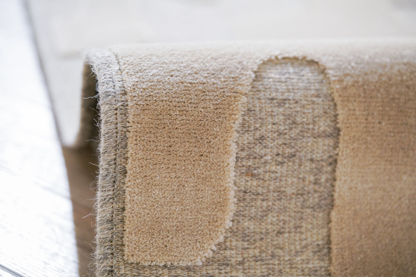 שטיח צמר ויסקוזה שמנת ולבן פנינה דגם Sophie