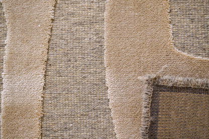 שטיח צמר ויסקוזה שמנת ולבן פנינה דגם Sophie