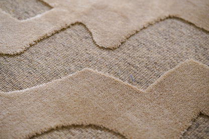 שטיח צמר ויסקוזה שמנת ולבן פנינה דגם Sophie