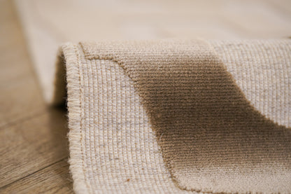 שטיח צמר ויסקוזה שמנת וירוק זית דגם Sophie