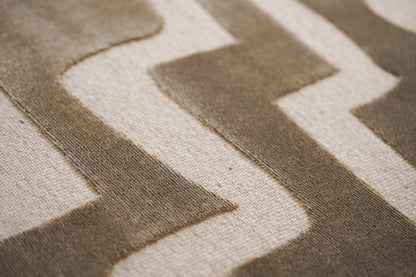 שטיח צמר ויסקוזה שמנת וירוק זית דגם Sophie