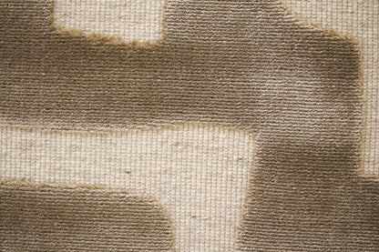 שטיח צמר ויסקוזה שמנת וירוק זית דגם Sophie