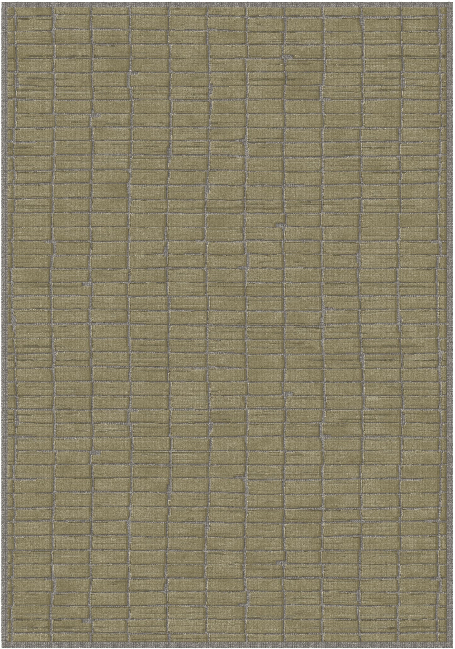 שטיח צמר ויסקוזה אפור וירוק זית דגם Stephanie