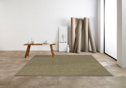 שטיח צמר ויסקוזה אפור וירוק זית דגם Stephanie