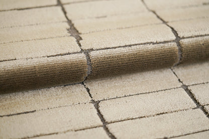 שטיח צמר ויסקוזה אפור וירוק זית דגם Stephanie