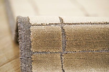 שטיח צמר ויסקוזה אפור וירוק זית דגם Stephanie