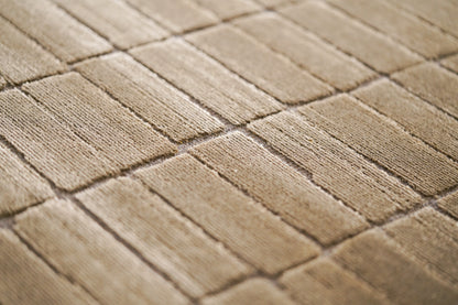 שטיח צמר ויסקוזה אפור וירוק זית דגם Stephanie