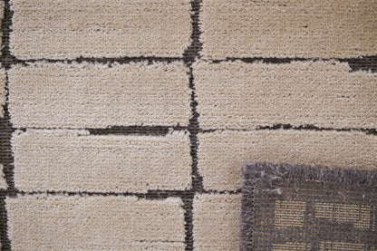 שטיח צמר ויסקוזה בז' ולבן פנינה דגם Stephanie