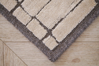 שטיח צמר ויסקוזה בז' ולבן פנינה דגם Stephanie