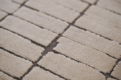 שטיח צמר ויסקוזה בז' ולבן פנינה דגם Stephanie