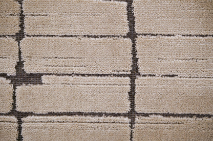 שטיח צמר ויסקוזה בז' ולבן פנינה דגם Stephanie