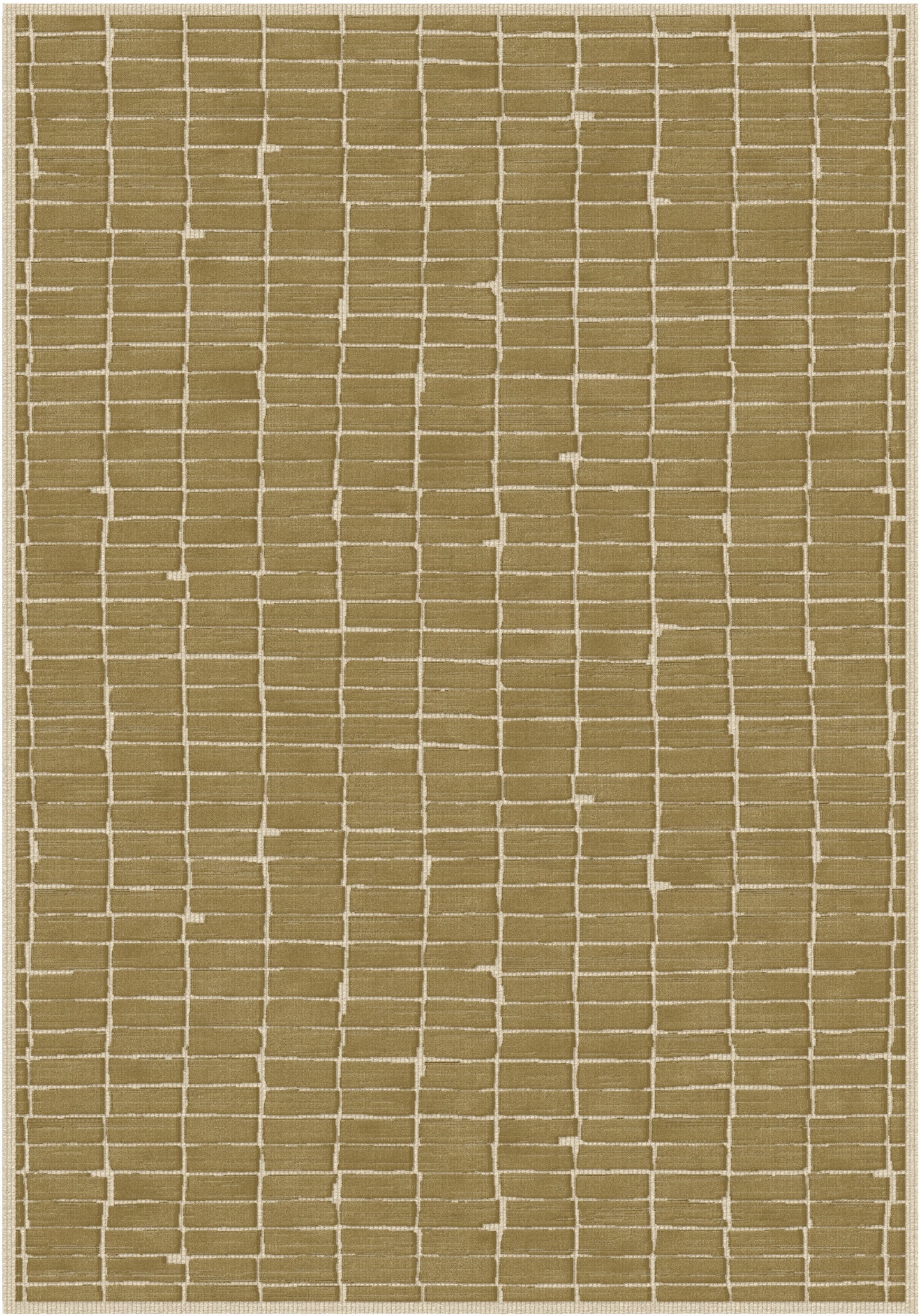 שטיח צמר ויסקוזה שמנת וזהב מוברש דגם Stephanie