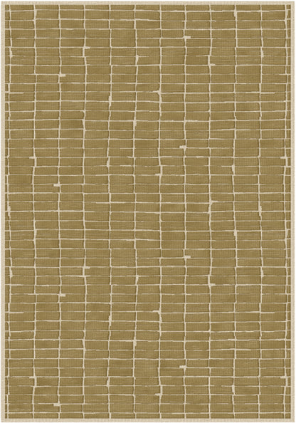 שטיח צמר ויסקוזה שמנת וזהב מוברש דגם Stephanie