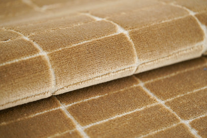 שטיח צמר ויסקוזה שמנת וזהב מוברש דגם Stephanie