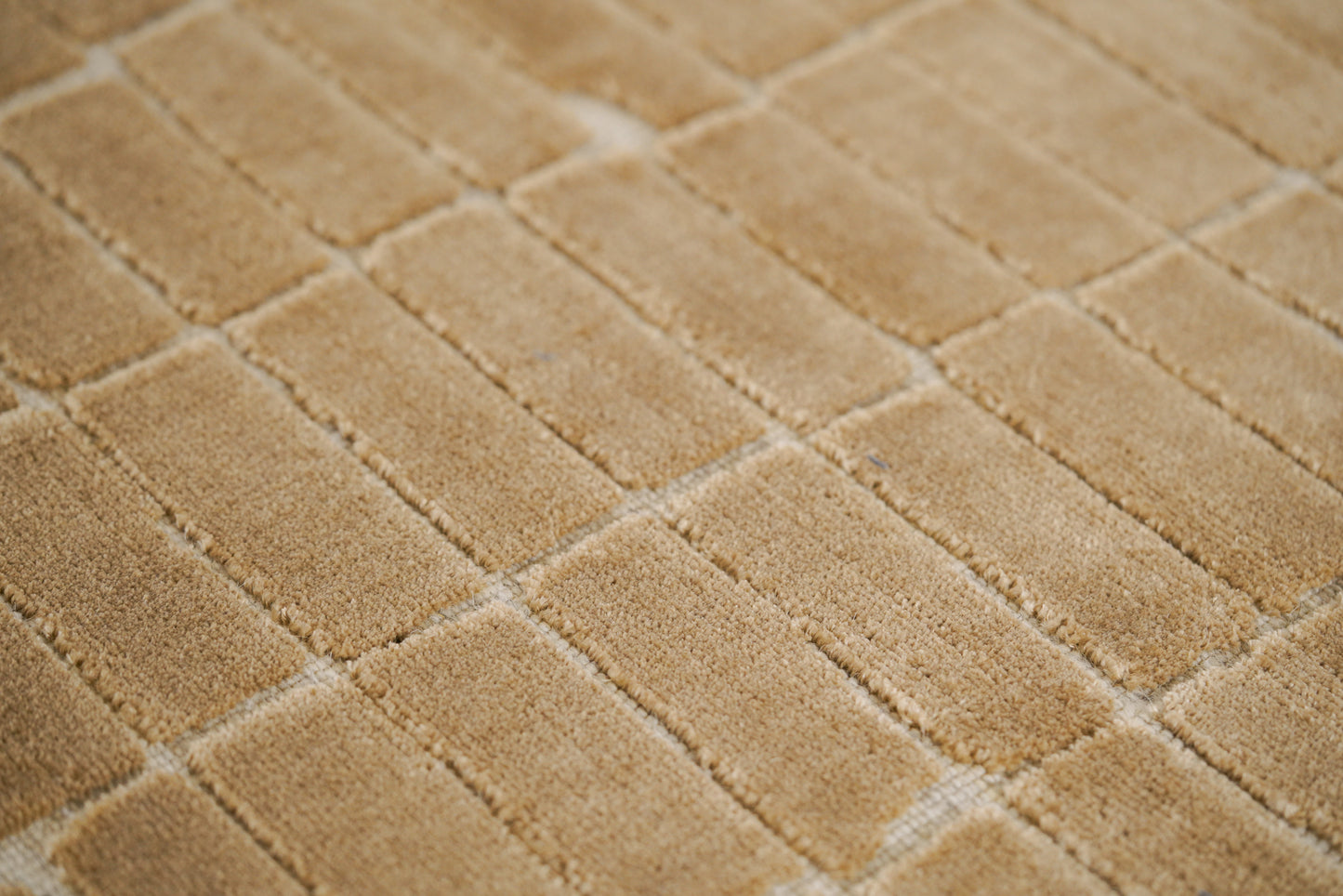 שטיח צמר ויסקוזה שמנת וזהב מוברש דגם Stephanie