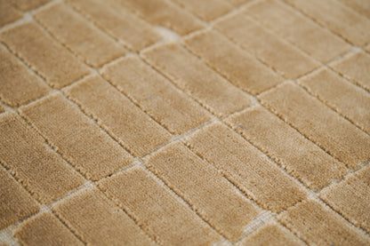 שטיח צמר ויסקוזה שמנת וזהב מוברש דגם Stephanie