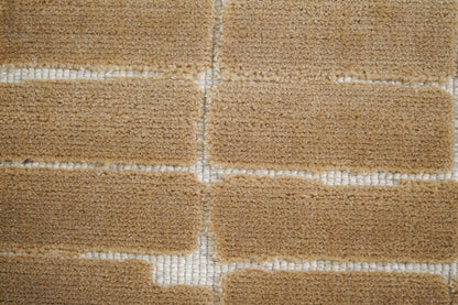 שטיח צמר ויסקוזה שמנת וזהב מוברש דגם Stephanie