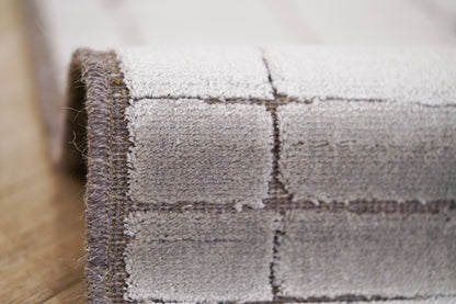 שטיח צמר ויסקוזה שמנת ואפור מטאלי דגם Stephanie