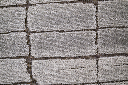 שטיח צמר ויסקוזה שמנת ואפור מטאלי דגם Stephanie