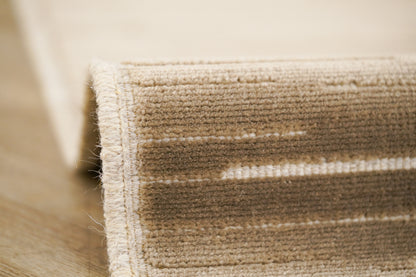 שטיח צמר ויסקוזה שמנת וירוק זית דגם Ashley