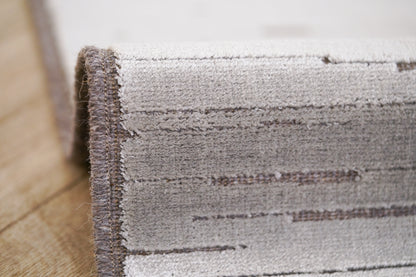 שטיח צמר ויסקוזה אפור ואפור מטאלי דגם Ashley